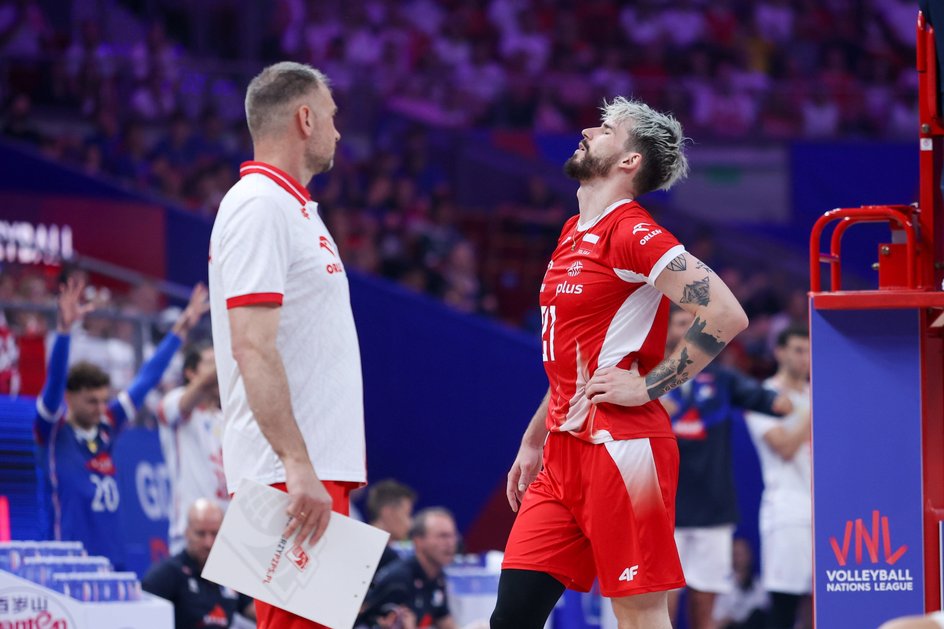Nikola Grbić en Tomasz Fornal tijdens de Nations League