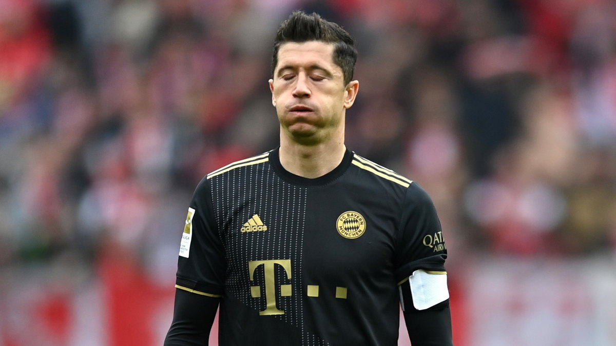 Robert Lewandowski podczas meczu Bayernu Monachium z Mainz