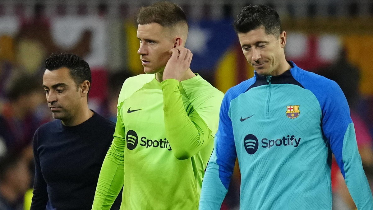 Od lewej: Xavi, Marc-Andre ter Stegen i Robert Lewandowski