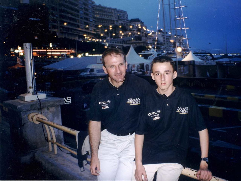 Artur Kubica  z synem. Monaco, 1999 rok 