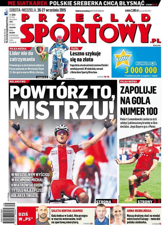 Okładka Przeglądu Sportowego – 26 września 2015