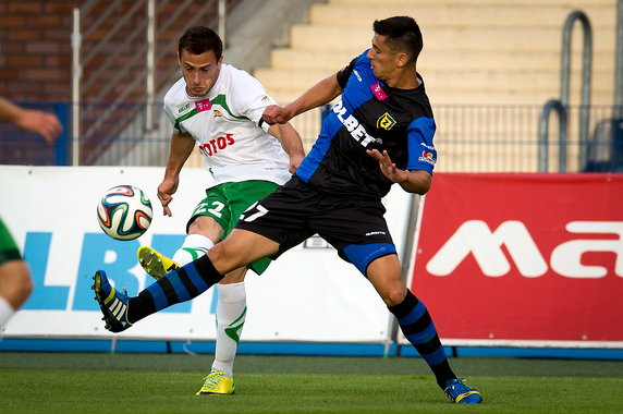 PIŁKA NOŻNA LIGA POLSKA ZAWISZA BYDGOSZCZ LECHIA GDAŃSK  (Anestis Argyriou Filip Malbasic)