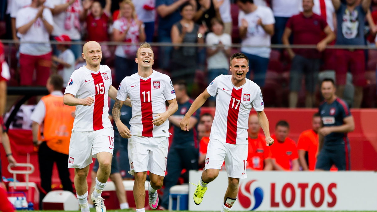 Michał Pazdan, Kamil Grosicki i Sławomir Peszko w barwach reprezentacji Polski, fot. Sebastian Borowski / Newspix