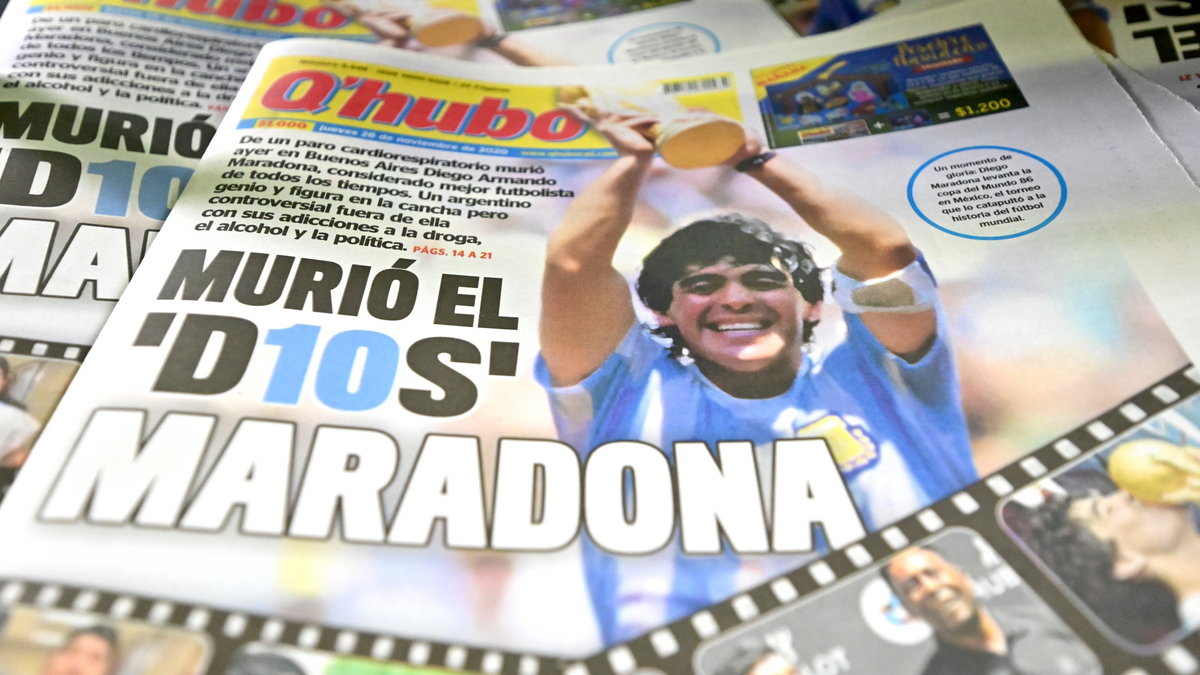 Diego Maradona na okładkach z całego świata