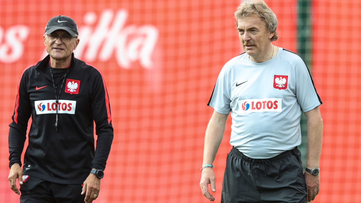 Zbigniew Boniek (z prawej) i Adam Nawałka