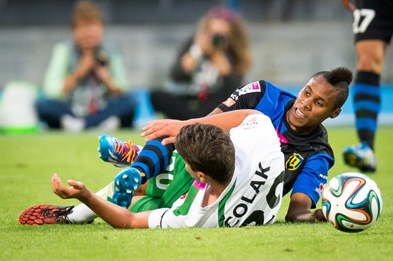 PIŁKA NOŻNA LIGA POLSKA ZAWISZA BYDGOSZCZ LECHIA GDAŃSK  ( Wagner de Andrade Borges Antonio Mirko Colak)