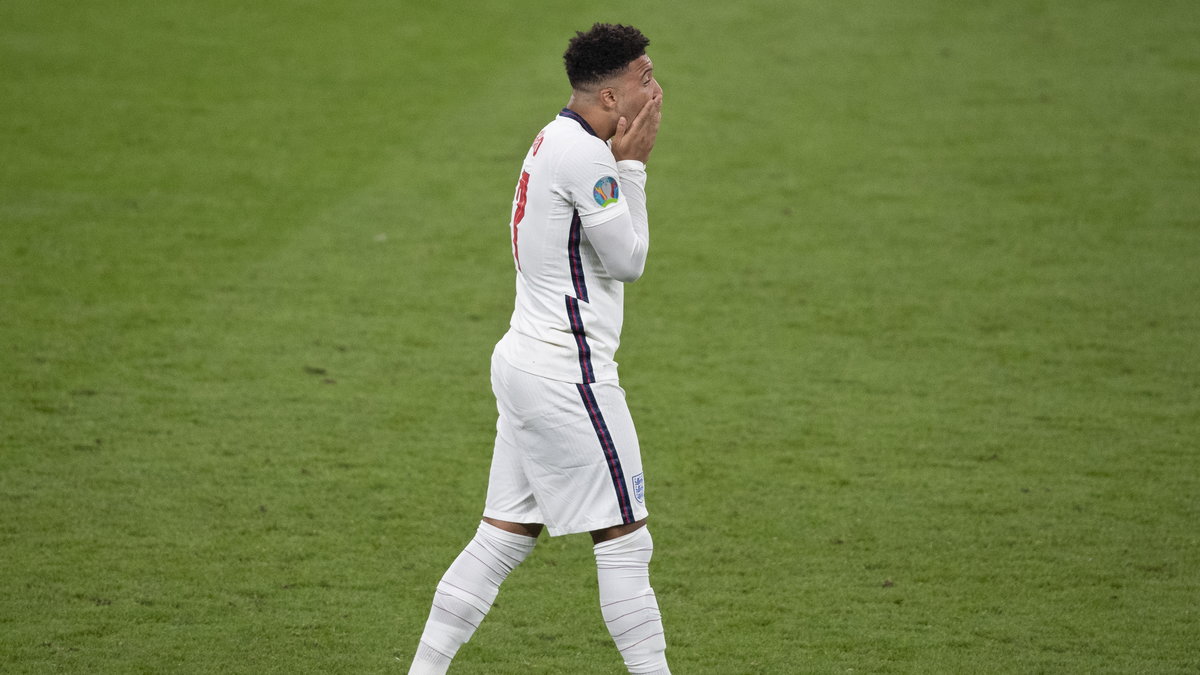 Jadon Sancho chwilę po nietrafieniu karnego w finale Euro 2020