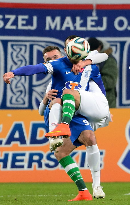 PIŁKA NOŻNA LIGA POLSKA LECH POZNAŃ LECHIA GDAŃSK (Zaur Sadajew Damian Garbacik )