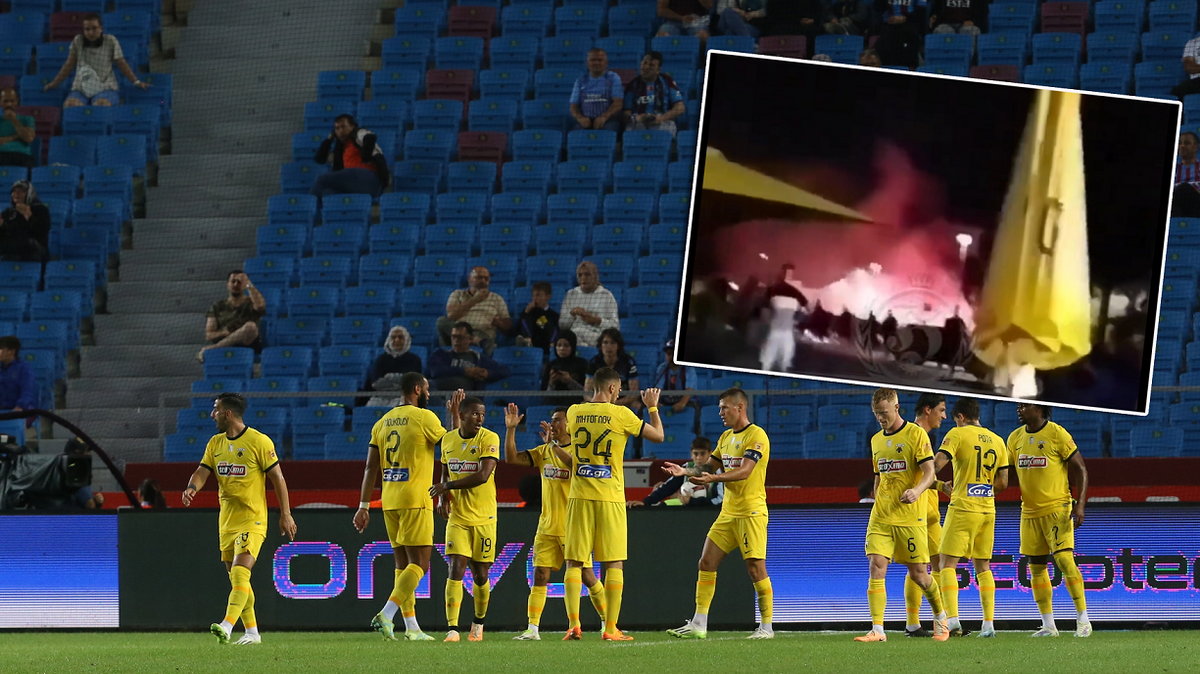 Piłkarze AEK Ateny i zamieszki w stolicy Grecji