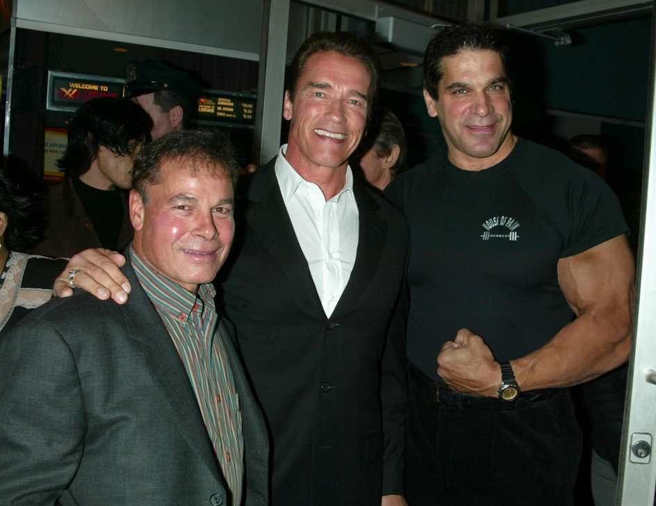 Franco Columbu, Arnold Schwarzenegger i Louis Ferrigno 25 lat po premierze „Pumping Iron”.
