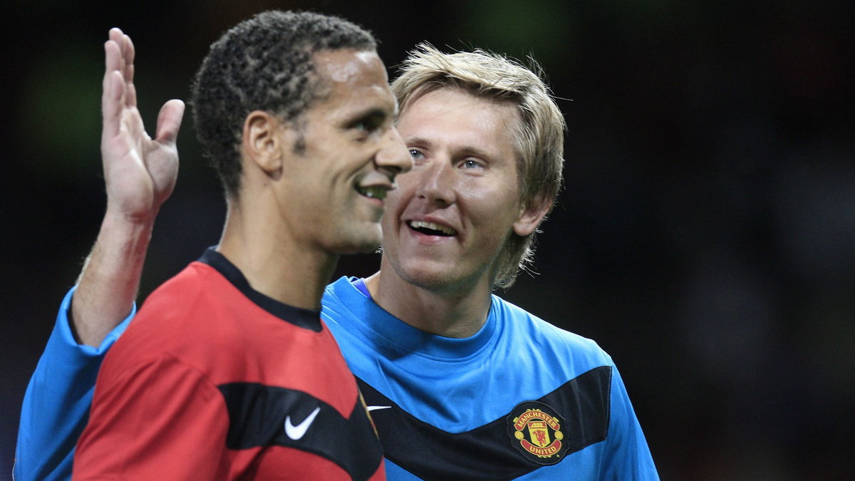Tomasz Kuszczak i Rio Ferdinand w barwach Manchesteru United