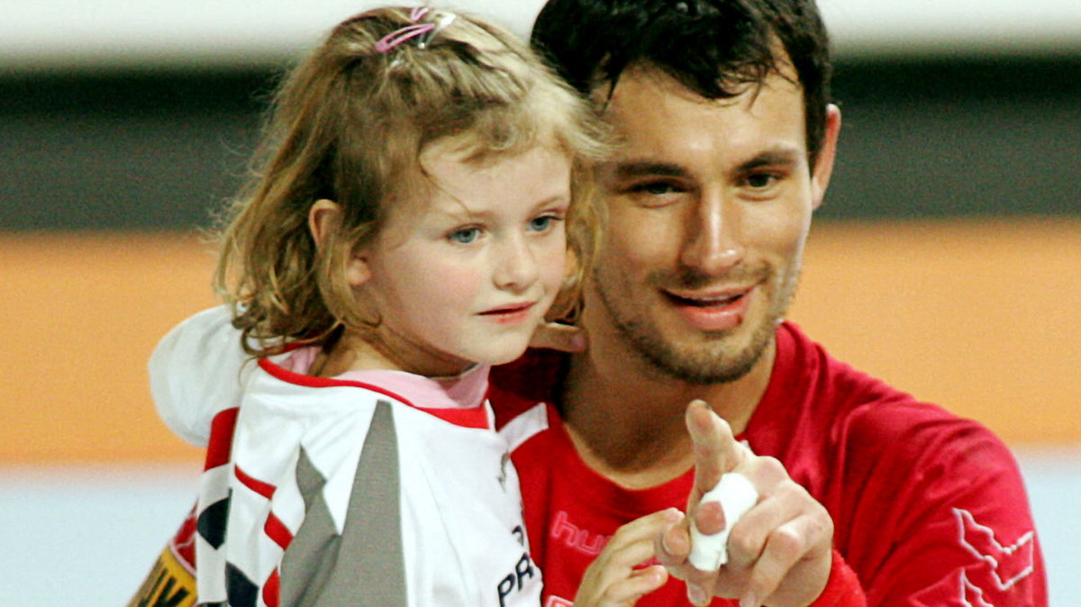 Marcin Lijewski z córką w 2007 r.