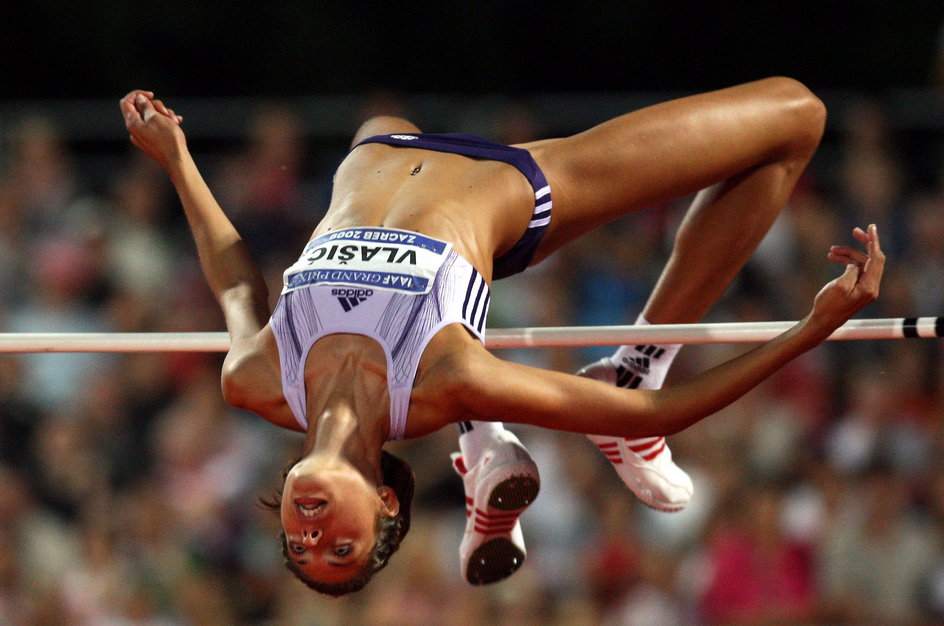 Blanka Vlasić podczas mityngu w Zagrzebiu (2009), gdzie ustanowiła drugi wynik w historii (2,08 m)