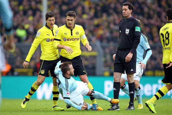 Borussia - HSV: Robert Lewandowski (L)