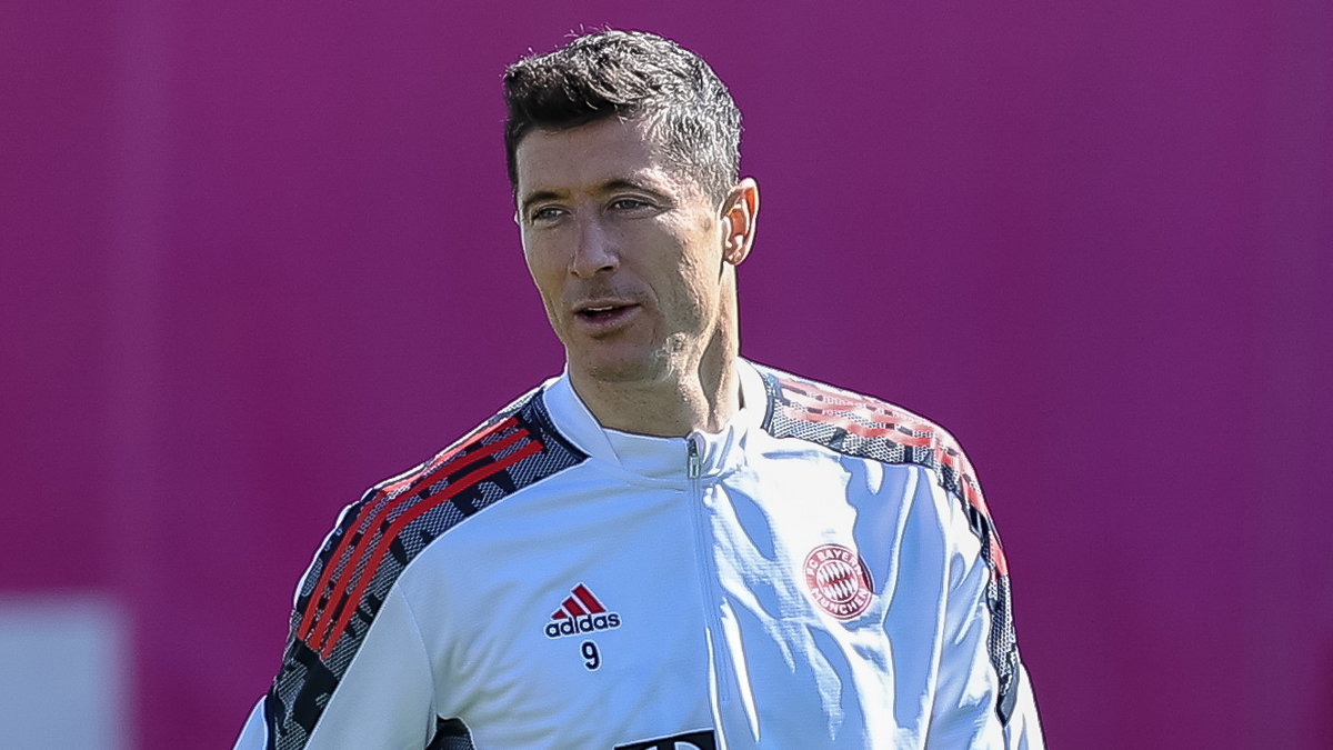 Robert Lewandowski w treningowym stroju