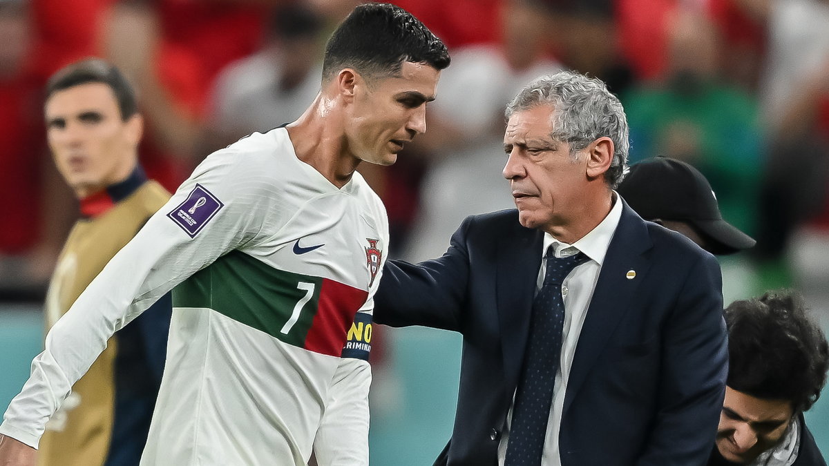 Cristiano Ronaldo i Fernando Santos na mundialu w Katarze