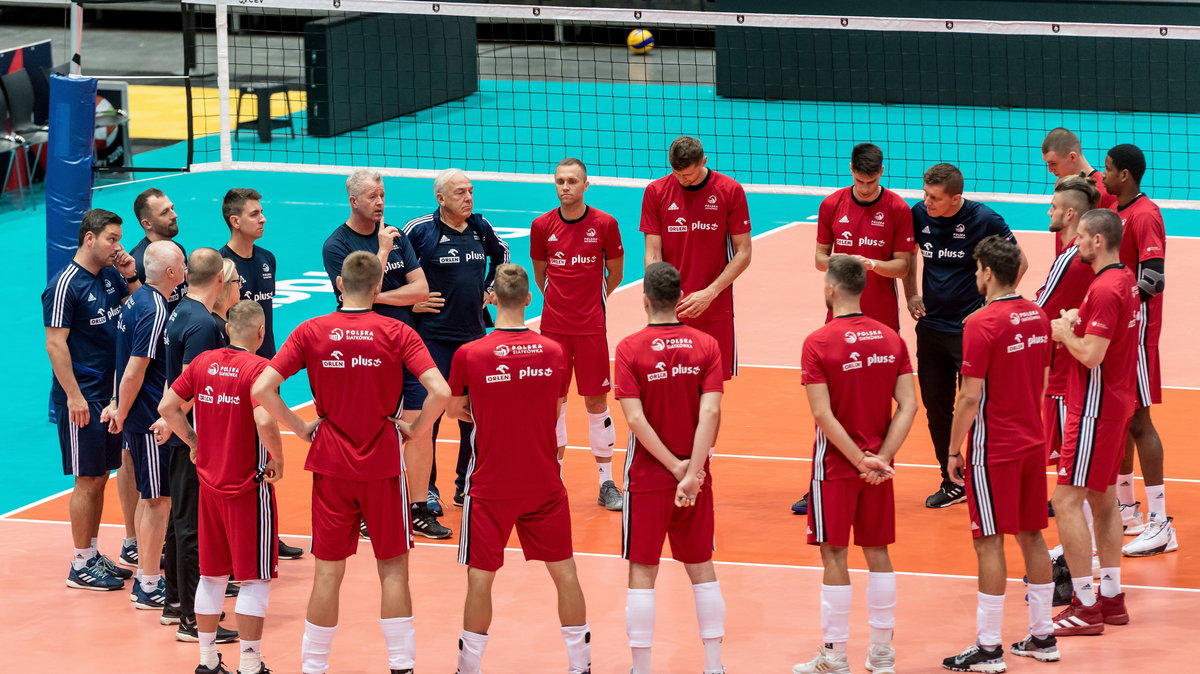 19912139 - SIATKÓWKA TRENING POLAKÓW CEV EUROVOLLEY 2019 (Siatkarze reprezentacji Polski podczas treningu)