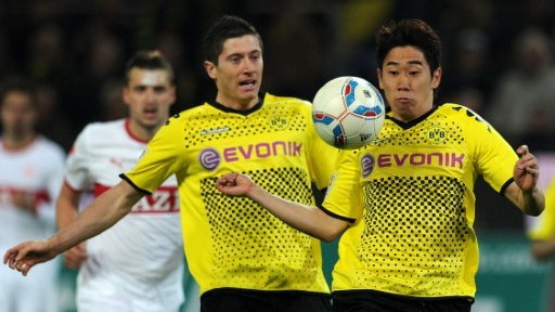 Robert Lewandowski i Shinji Kagawa