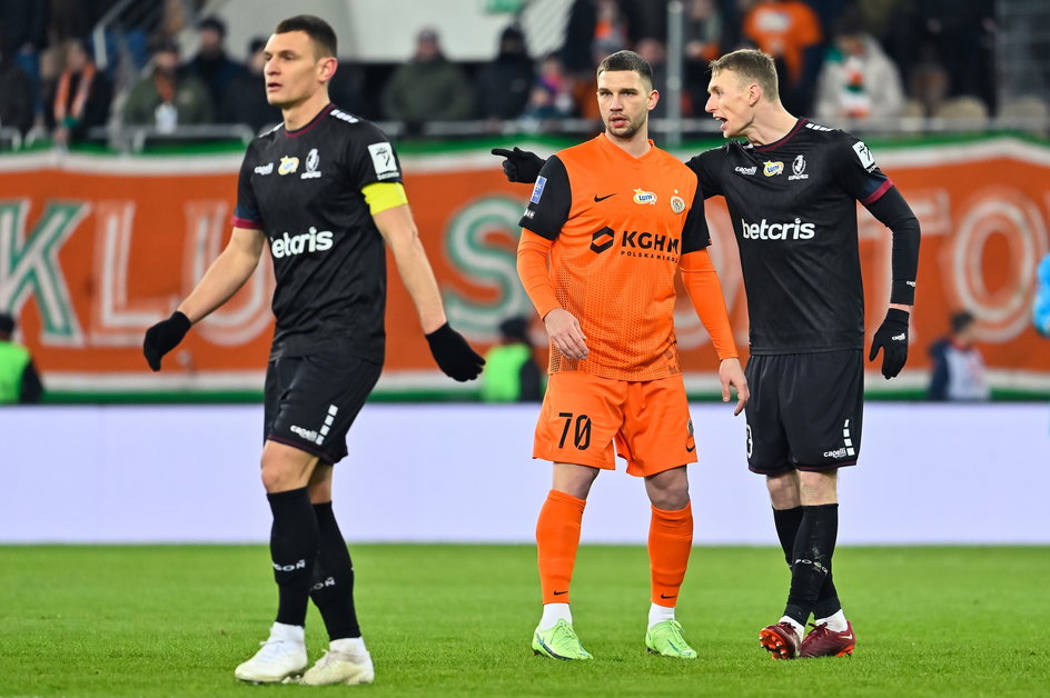 Jakub Świerczok podczas meczu Zagłębie - Pogoń (0:1)