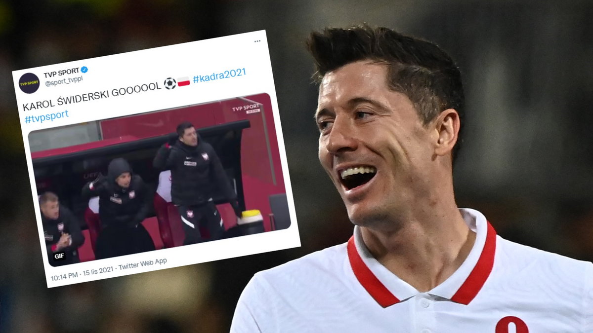 Robert Lewandowski reaguje na gola Karola Świderskiego