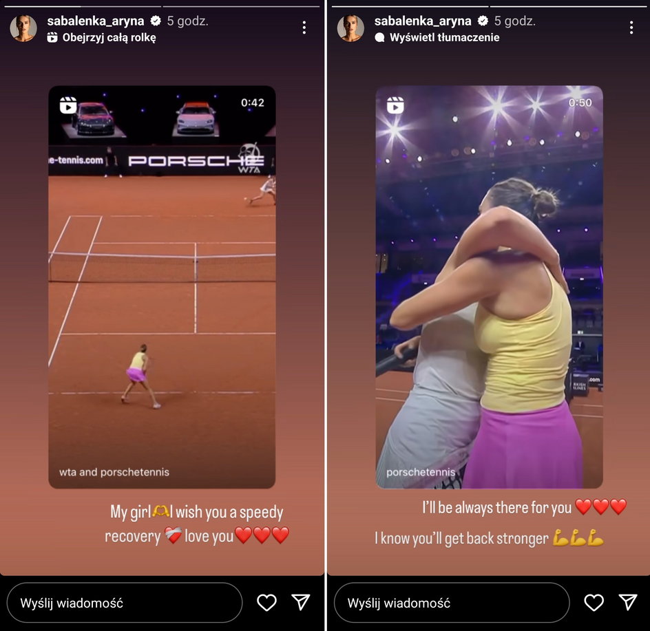 Aryna Sabalenka zwróciła się do Pauli Badosy