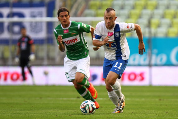 PIŁKA NOŻNA LIGA POLSKA LECHIA GDAŃSK LECH POZNAŃ (Gergo Lovrencsics Rafał Janicki)