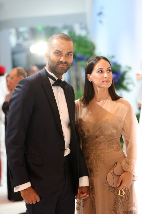 Tony Parker z żoną Axelle Francine