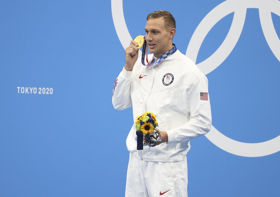 Caeleb Dressel ze złotym medalem