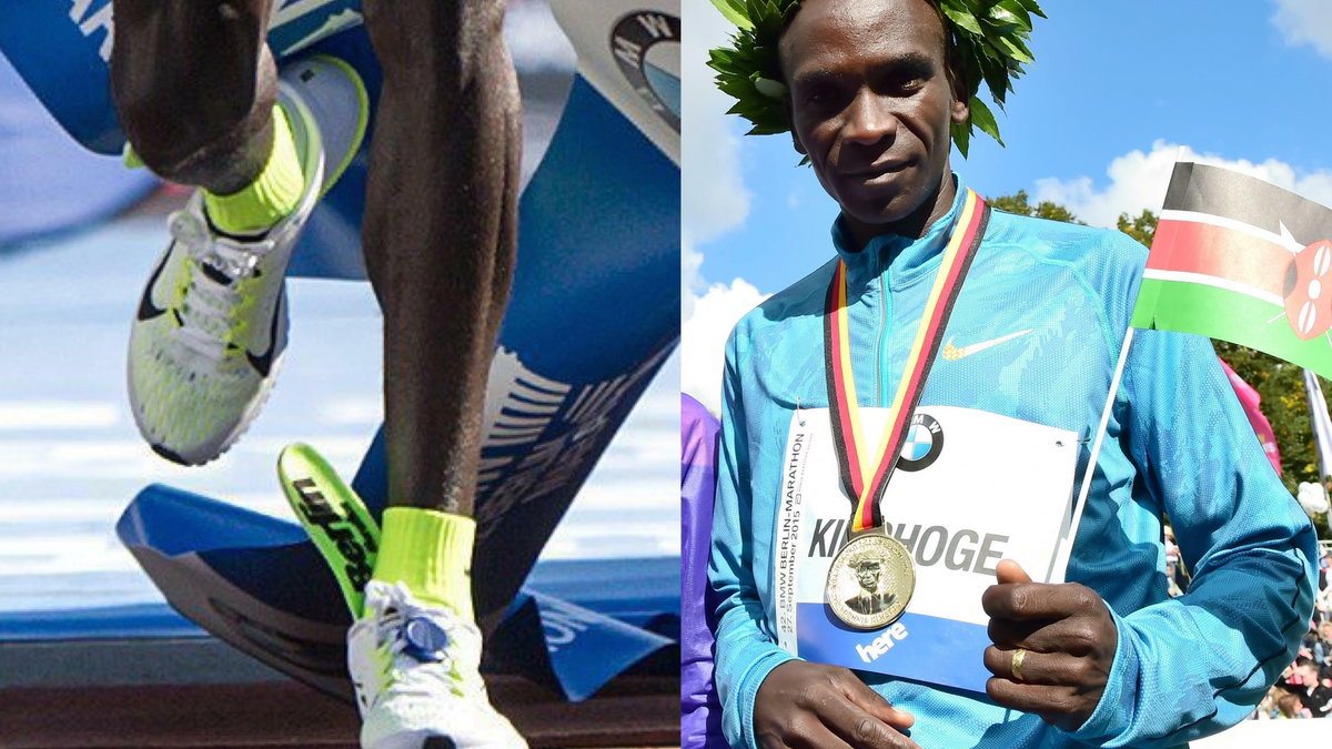 Eliud Kipchoge prawie zgubił wkładkę na finiszu