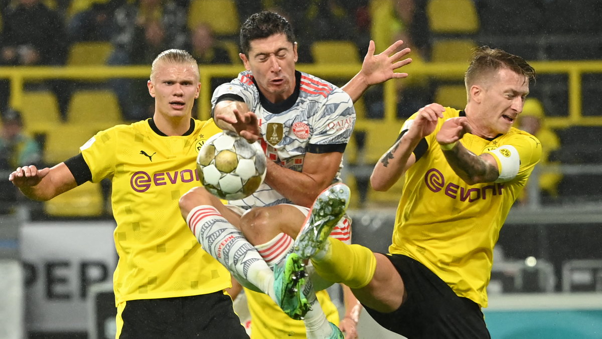 Robert Lewandowski (Bayern Monachium), Marco Reus i Erling Haaland (Borussia Dortmund)