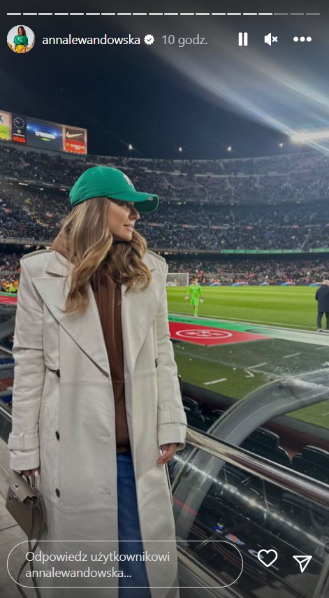 Anna Lewandowska na meczu Barcelony