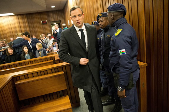 Oscar Pistorius podczas rozprawy w 2016 r.
