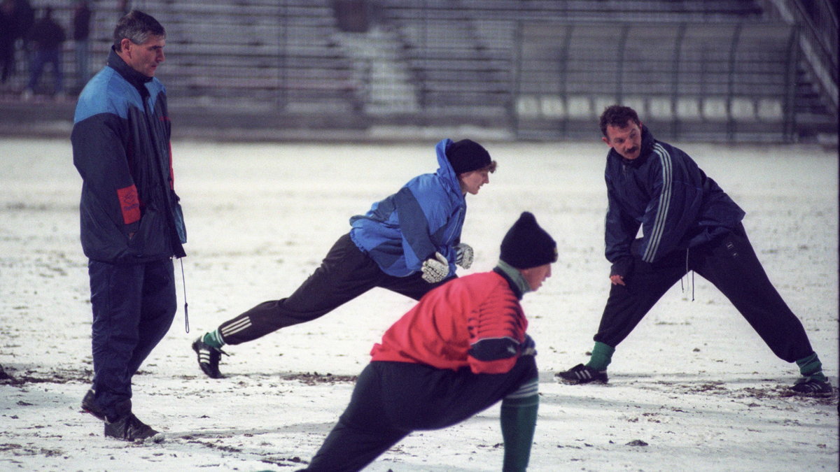 Trening Legii Warszawa przed meczem z Panathinaikosem (marzec 1996)