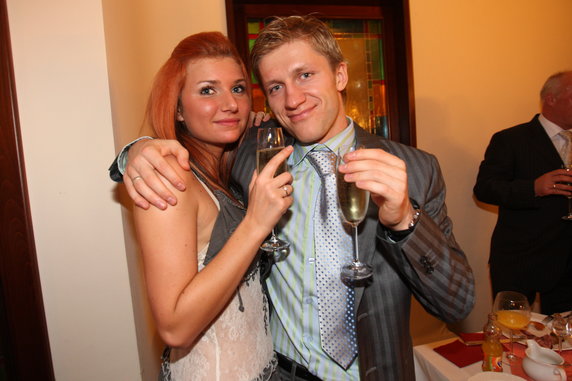 Agata Błaszczykowska (wtedy jeszcze Gołaszewska) i Jakub Błaszczykowski (impreza sylwestrowa 2007/2008)