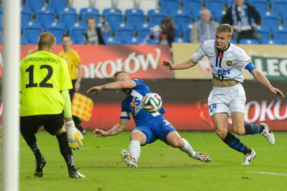 PIŁKA NOŻNA LIGA POLSKA LECH POZNAŃ ZAWISZA BYDGOSZCZ (Grzegorz Sandomierski Kamil Drygas Grzegorz Sandomierski)