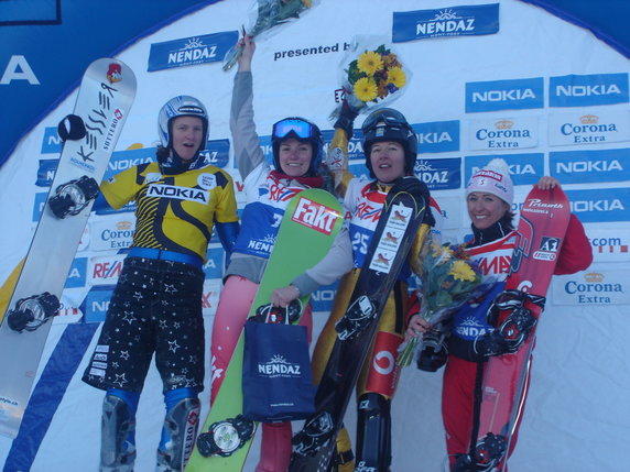 Jagna Marczułajtis na podium w Nendaz