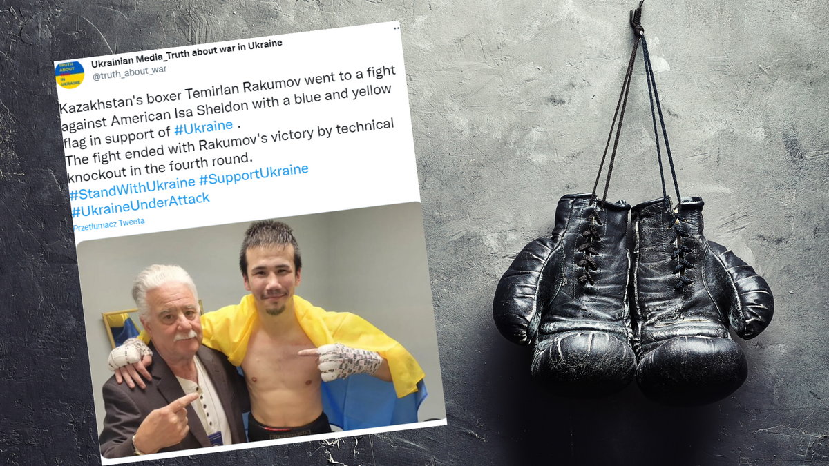 Kazachski bokser Temirlan Rakumow wyraził swoje wsparcie dla Ukrainy (twitter.com/truth_about_war)