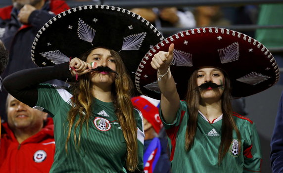 Mexico fans cheer ahead of their team's first round Copa America 2015 soccer match against Bolivia at Estadio Sausalito in Vina del Mar