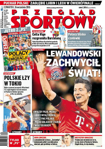 okładka "Przeglądu Sportowego" - 24 września 2015