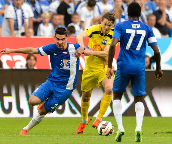 PIŁKARSKA LIGA EUROPEJSKA LECH KONTRA STJARNAN FC (Vojo Ubiparip Niclas Vemmelund Muhamed Keita )