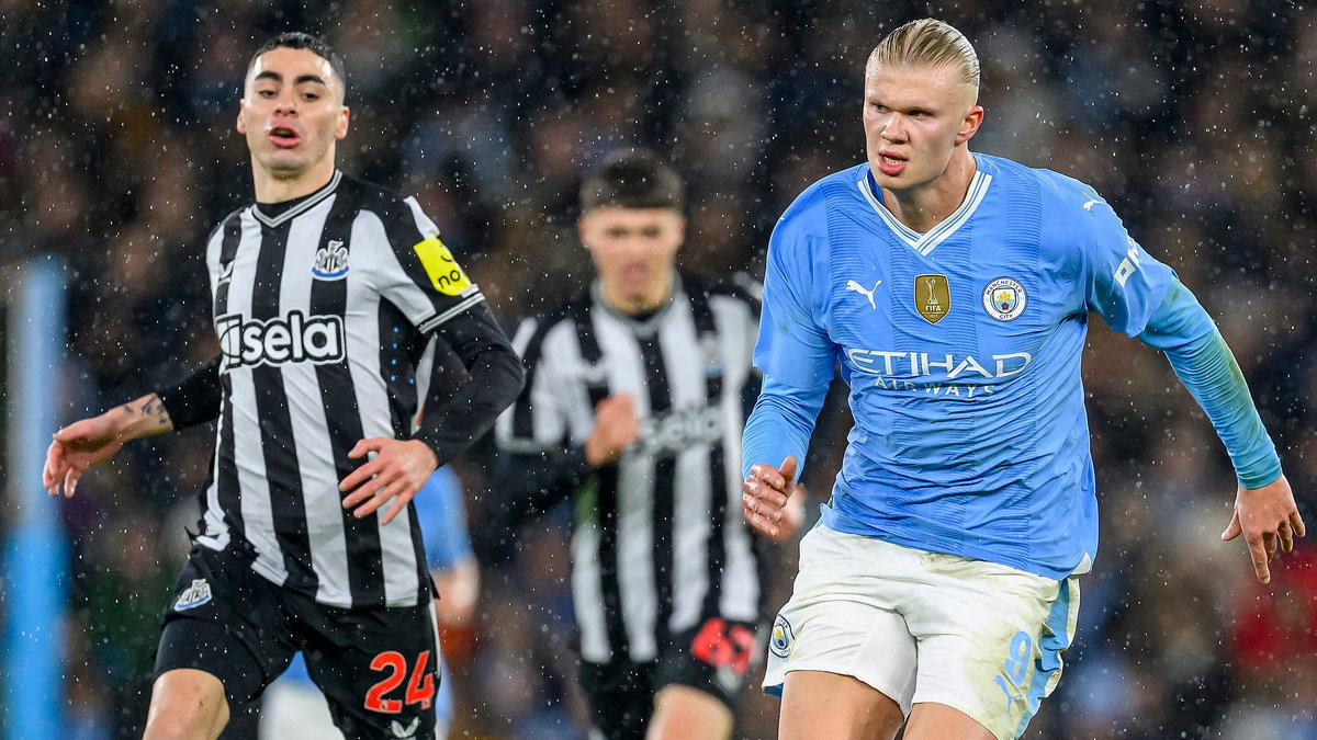 Napastnik Manchesteru City Erling Haaland w meczu ćwierćfinałowym Pucharu Anglii z Newcastle (2:0)