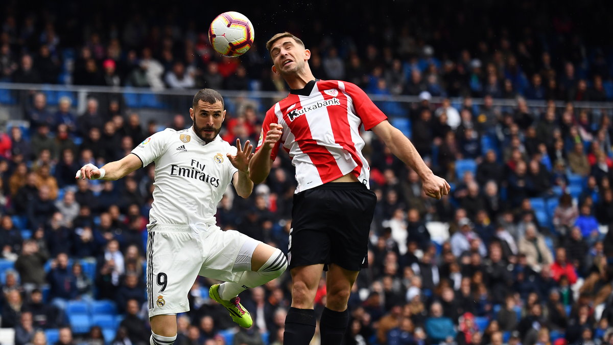 Karim Benzema (Real Madryt) i Yeray Alvarez (Athletic Bilbao)