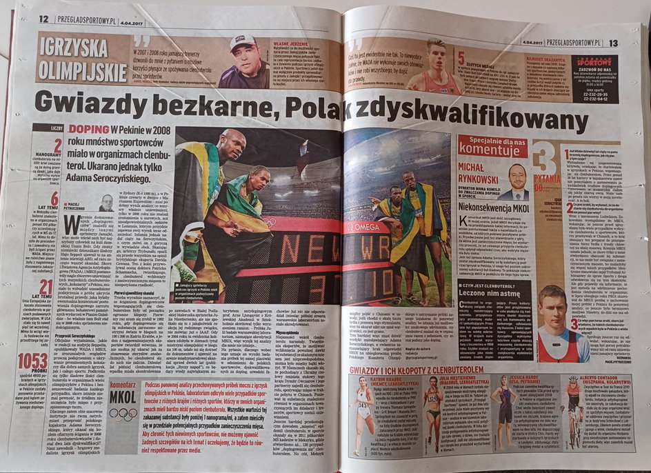 Publikacja w Przeglądzie Sportowym w 2017 r.