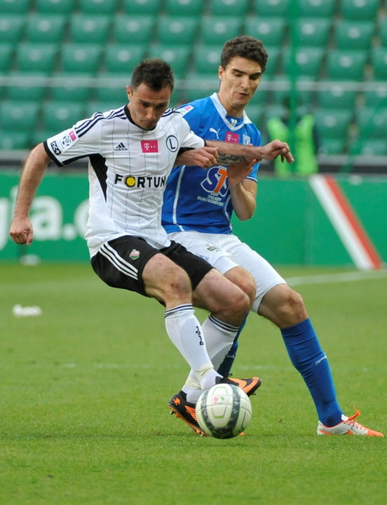 PIŁKA NOŻNA EKSTRAKLASA LEGIA LECH POZNAŃ  (Marek Saganowski Marcin Kamiński )