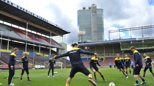 Trening reprezentacji Szwecji na stadionie Rasunda