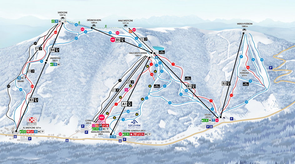 Mapa Szczyrk Mountain Resort