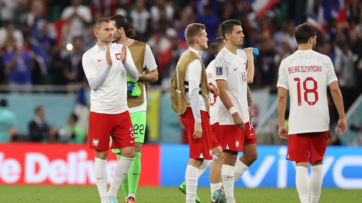 Reprezentanci Polski po meczu  z Francją