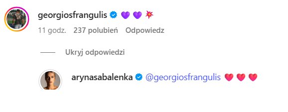Georgios Frangulis a réagi à la publication d'Aryna Sabalenka