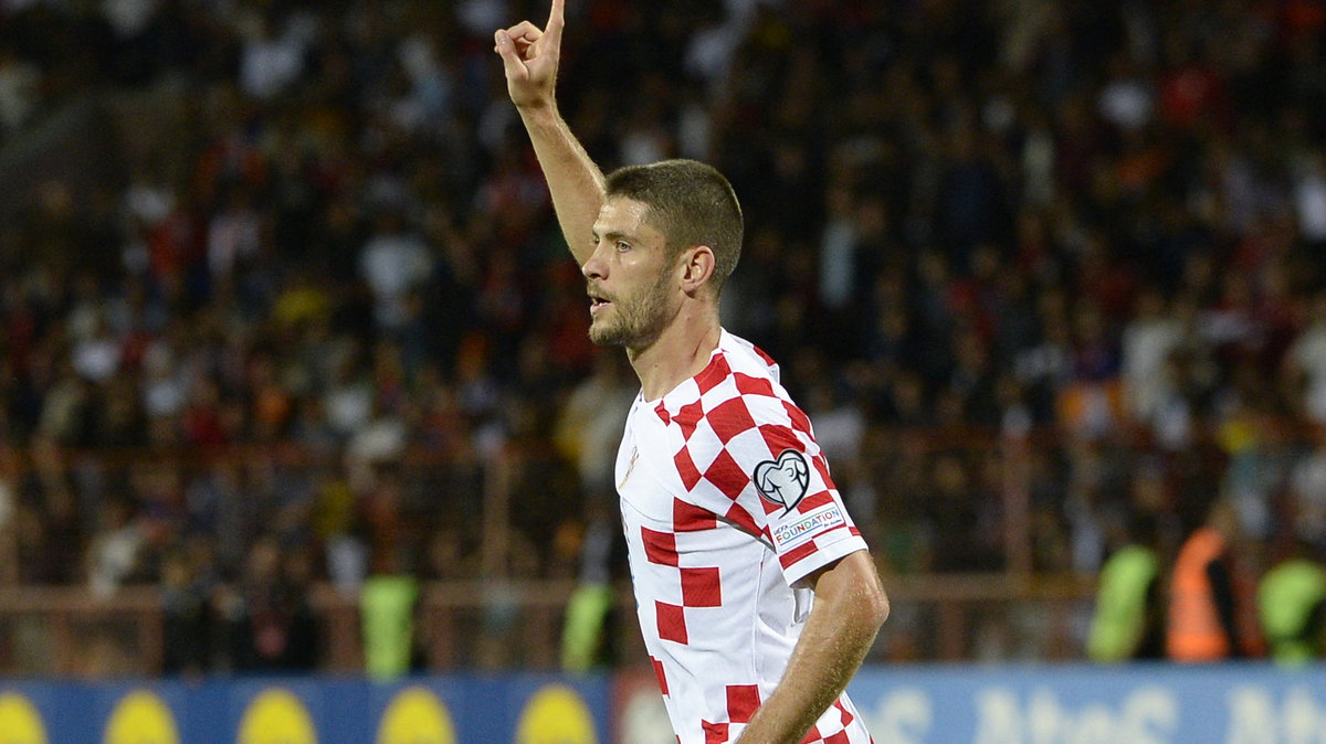 Andrej Kramarić strzelał gole dla Chorwacji w obu meczach z Łotwą