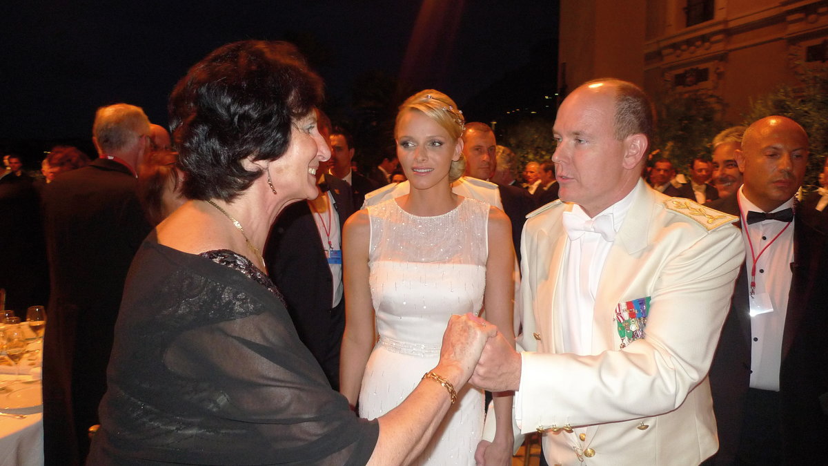 Irena Szewińska na ślubie księcia Monako Alberta II z pływaczką z RPA Charlene Wittstock.